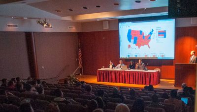 political science panel discussing the 2016 election results